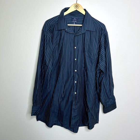 Dockers Striped Blue Button Down Shirt - Picture 1 of 4